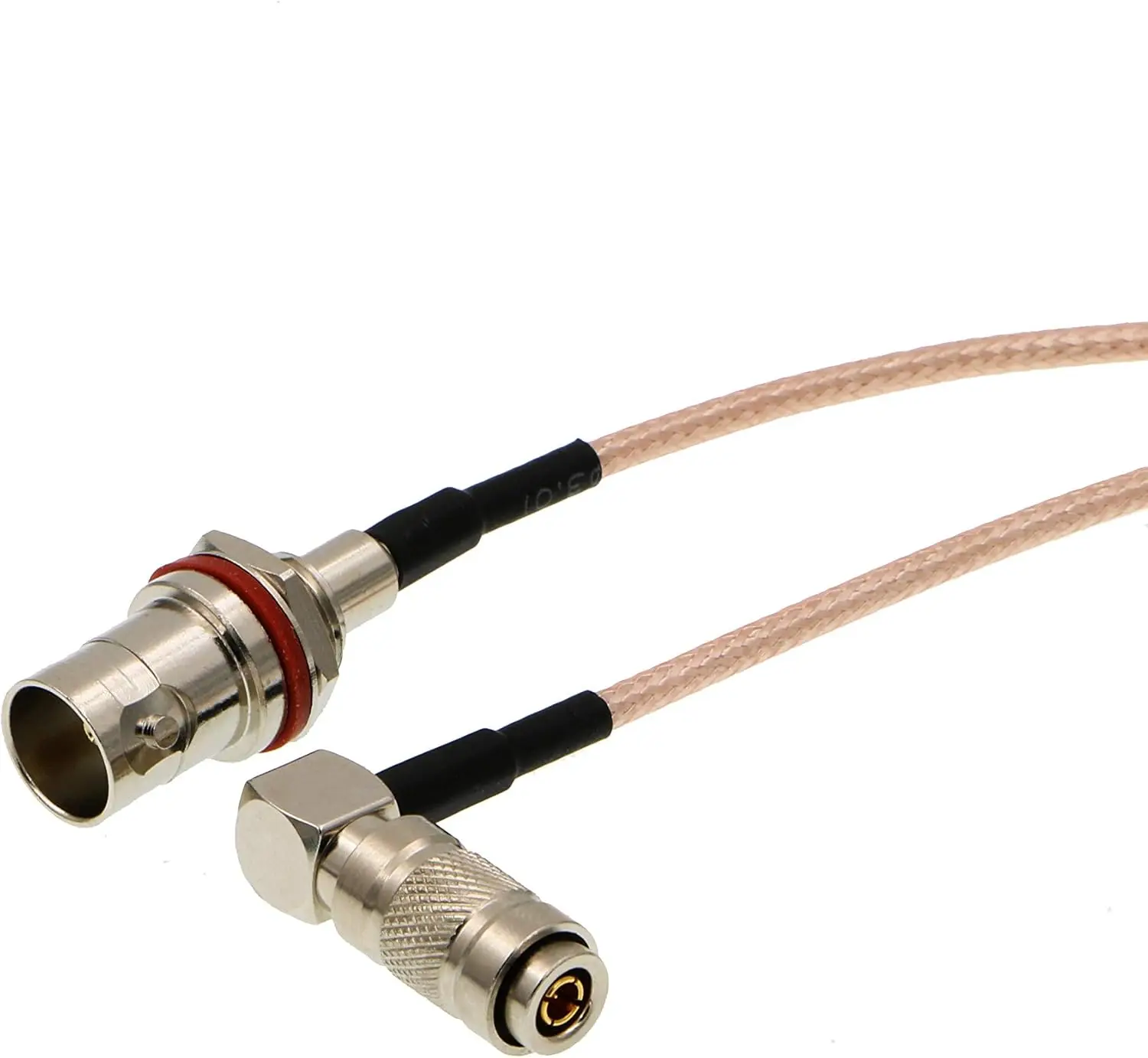 Кабель HD SDI DIN 1.0/2.3 с прямым углом наращивания к разъему BNC (гнездо) RG179 для Blackmagic HyperDeck Shuttle, 75 Ом, 12 дюймов