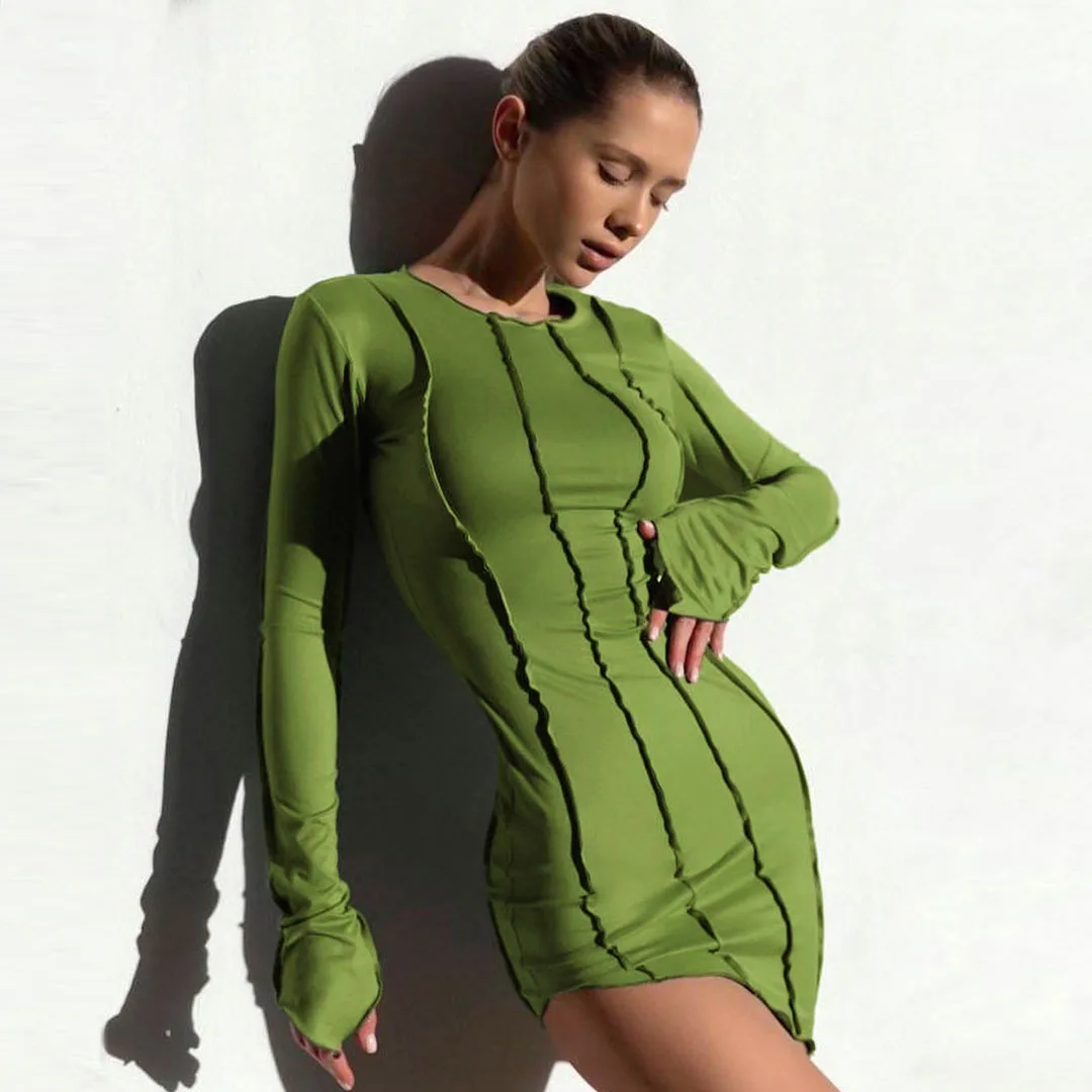 Vestido largo De natación para mujer, traje De baño a rayas tridimensionales, Sexy, para playa, 2024