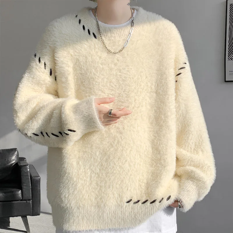 Brand Clothing Warm Autumn Winter Sweaters Men Casual Knitted Pullovers Male Round Neck Sweater Man Fashion Warm Knit Sweater