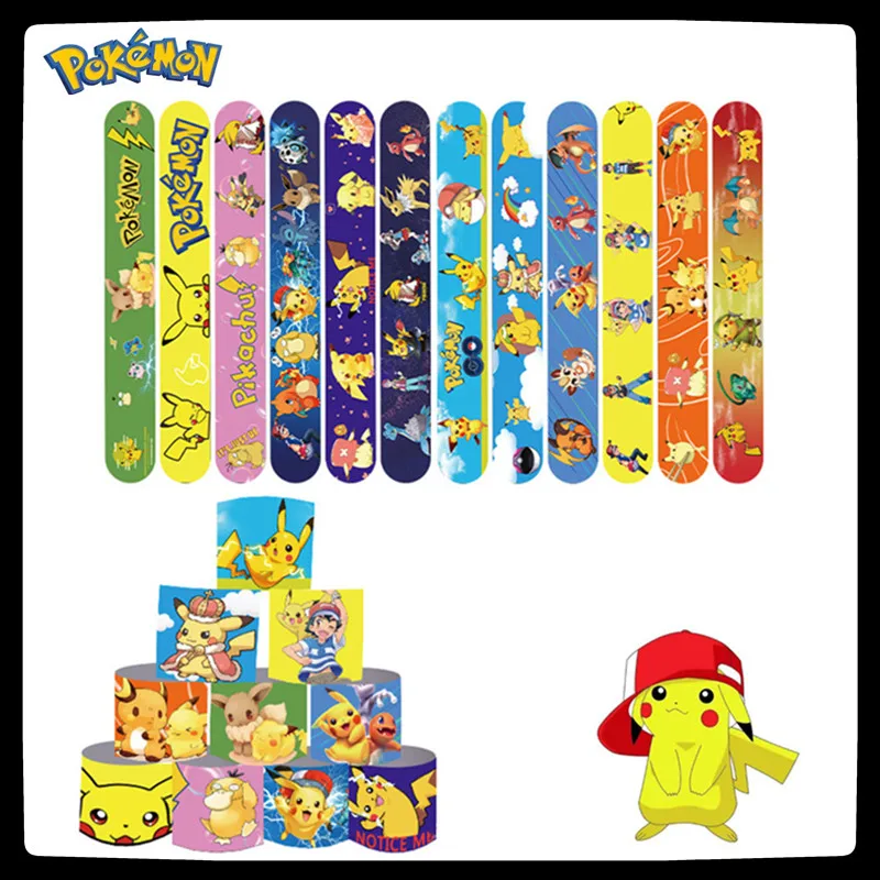 

Pokemon Button Bracelet Pikachu Statue Anime Wristband Children's Clapping Band Education Toy Boys and Girls Birthday Party Gif