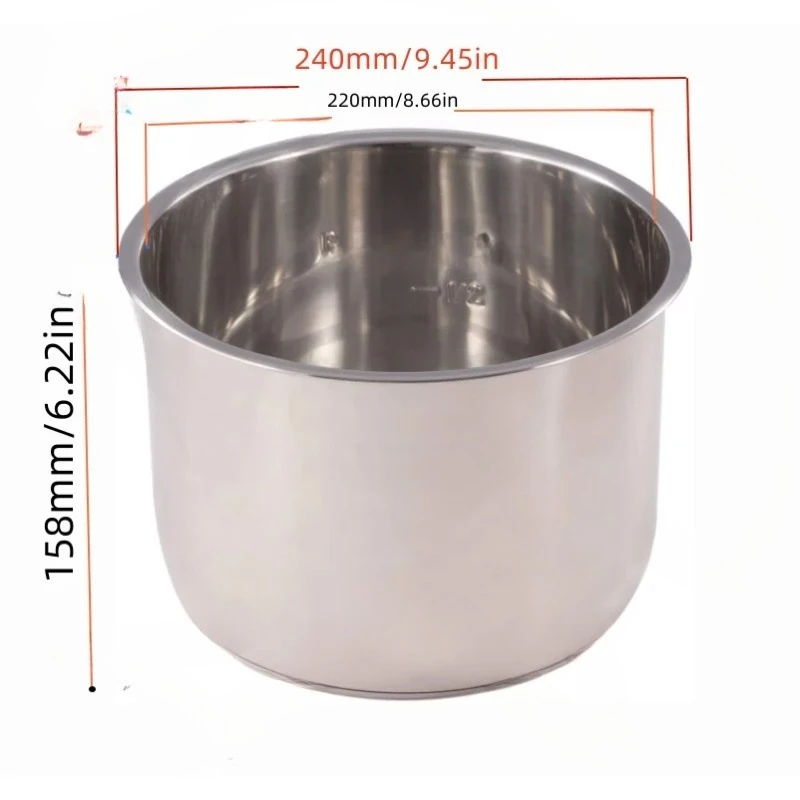 

1 шт. внутренняя кастрюля из нержавеющей стали — кастрюля быстрого приготовления на 6 литров IP-POT-SS304-60