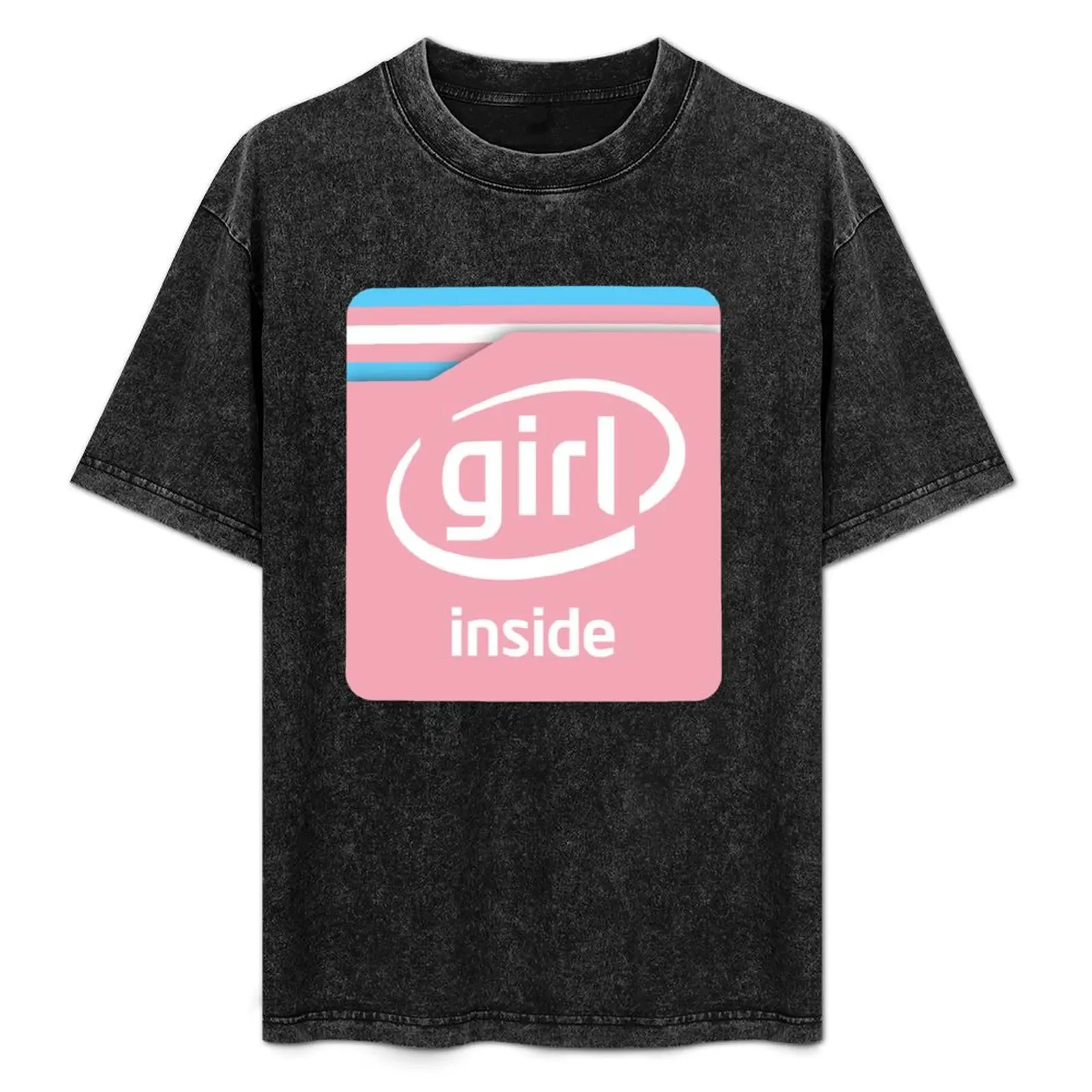 

Girl Inside T-Shirt Art Pattern Printed Casual Top