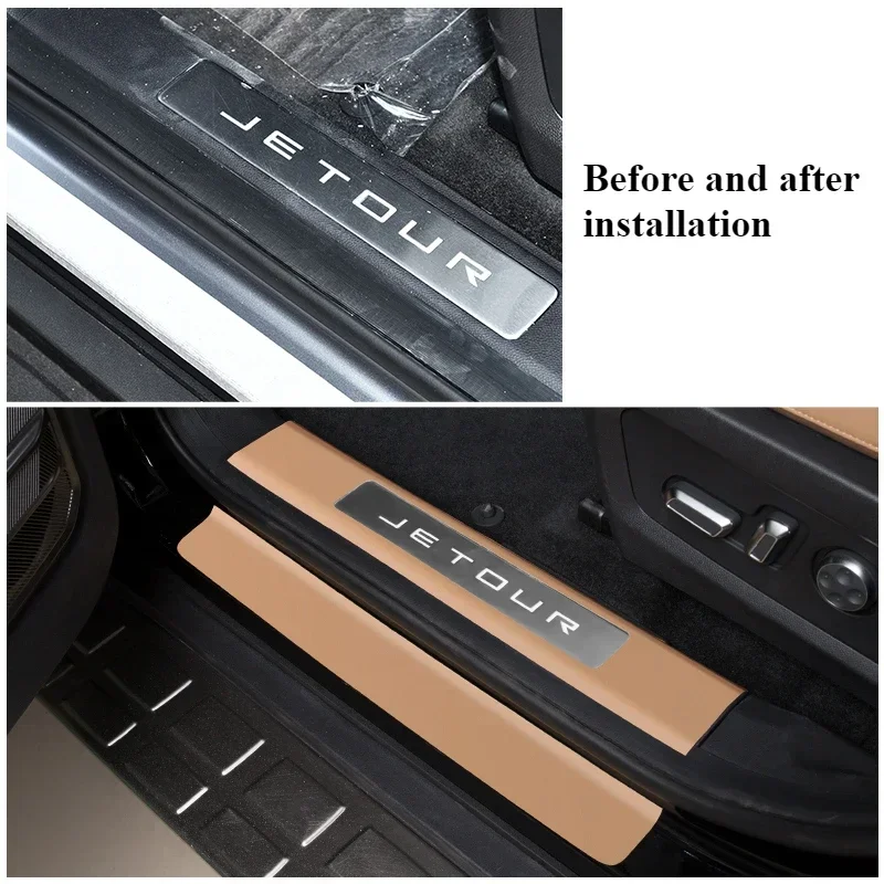 For Jetour Traveler/Shanhai T2  Car Threshold Strip Rear Guard Anti-kick Skin Auto Parts Car Modification Interior Accessories