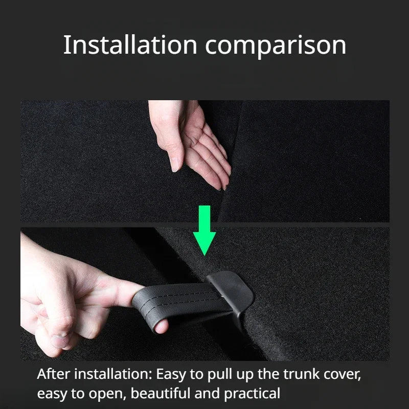 Trunk Handle for Tesla Model Y Car Rear Trunk Inner Cover Handle Boot Plate Pull Rope Straps Tidying Organizer Car Accessories