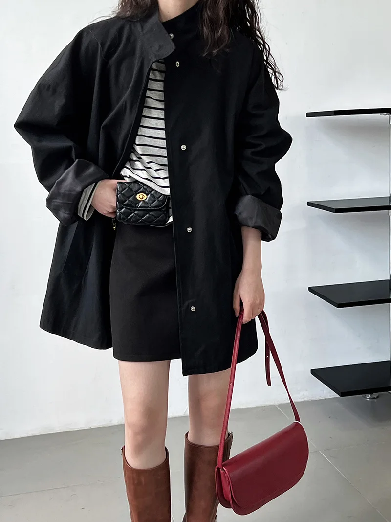LANMREM Temperament Short Trench For Women Lapel Single Breasted Solid Color Pockets Design Coat 2026 Spring Autumn New 2Z2225 27 IMG_7872(20230920-151837).jpg