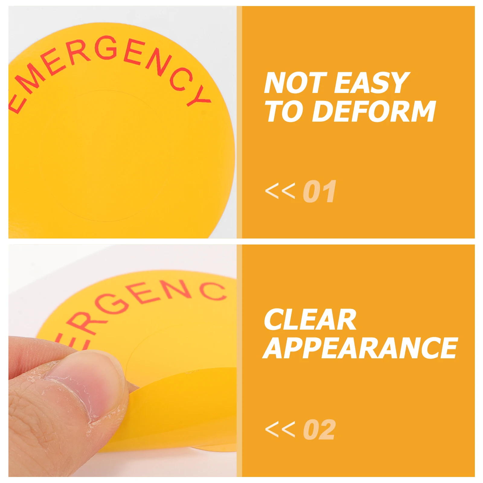 

8 Sheets Emergency Stop Sign Machinery Decals Electrical Appliance Sticker Warning Stickers Label