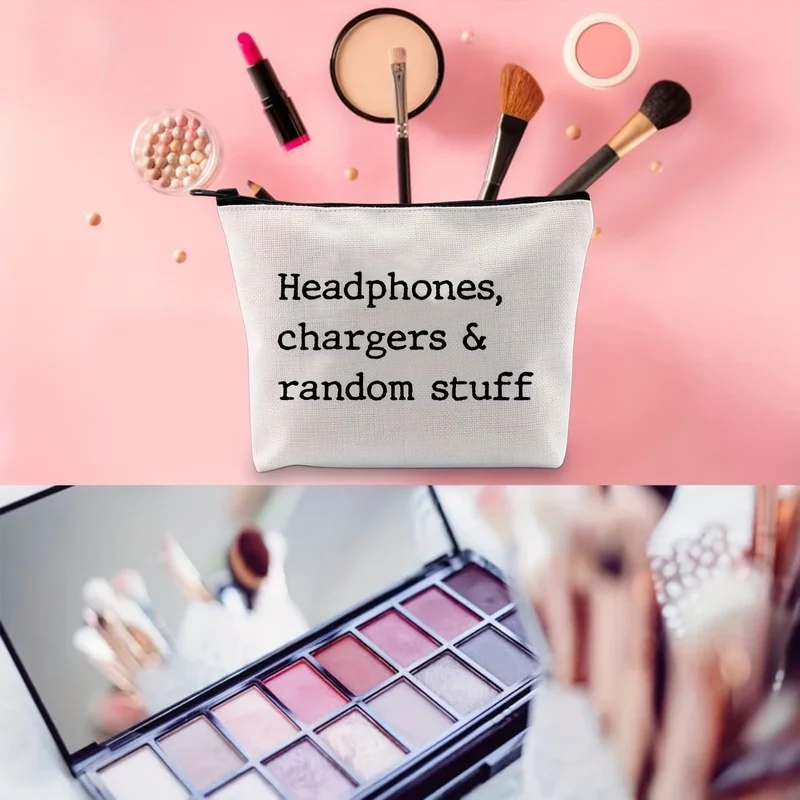 Canvas earphone and cable storage bag，Travel-friendly toiletry bag，Reusable