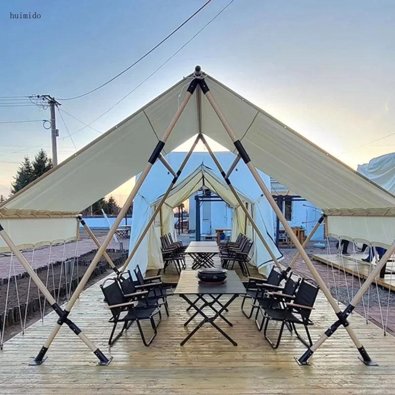 Internet celebrity camp Triangle Hotel W-Canopy Professional Outdoor Restaurant Rooftop Camping Tent Rainproof Windproof
