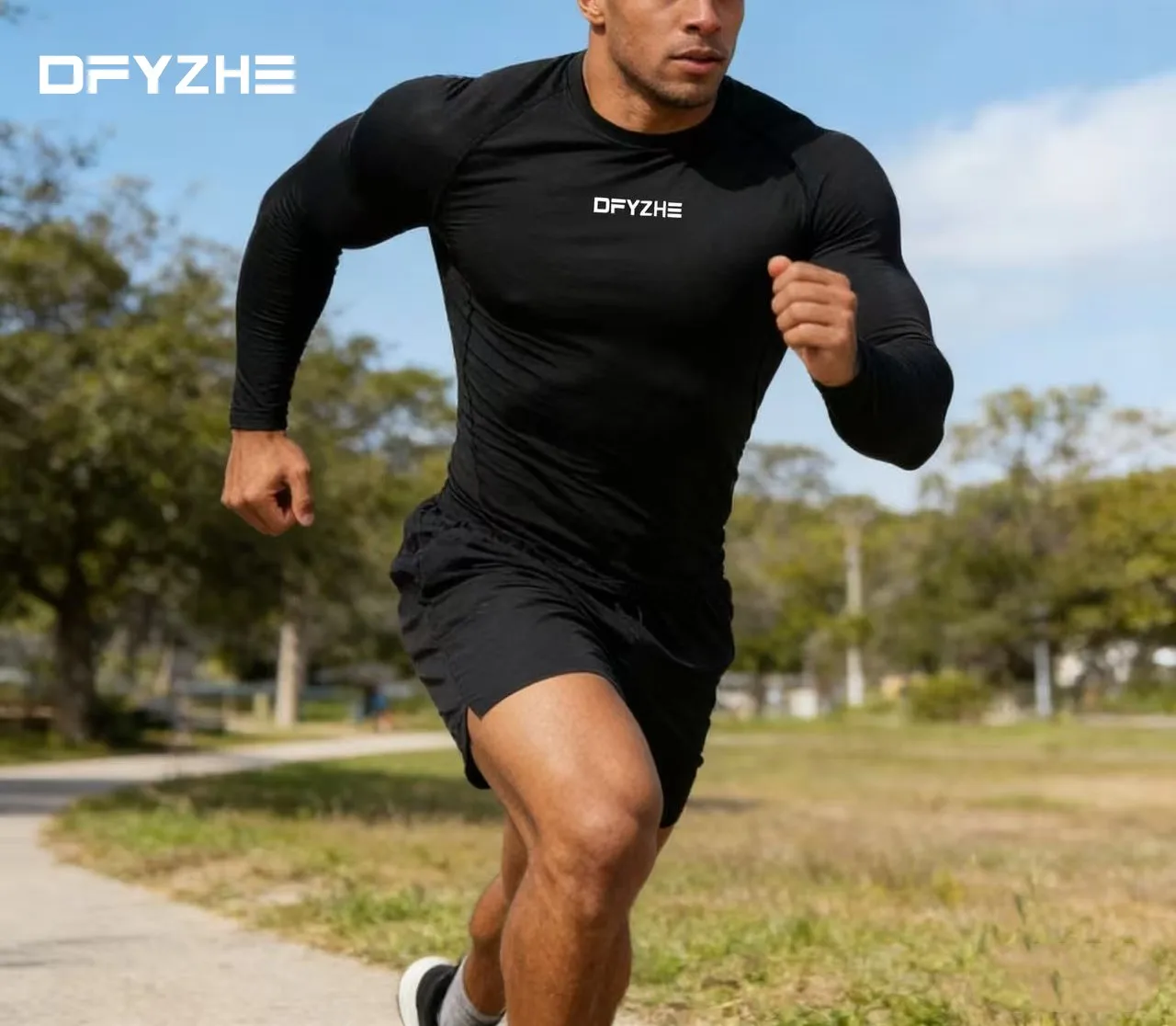 

DFYZHE men's sportswear gym fitness compression sportswear running jogging sportswear exercise