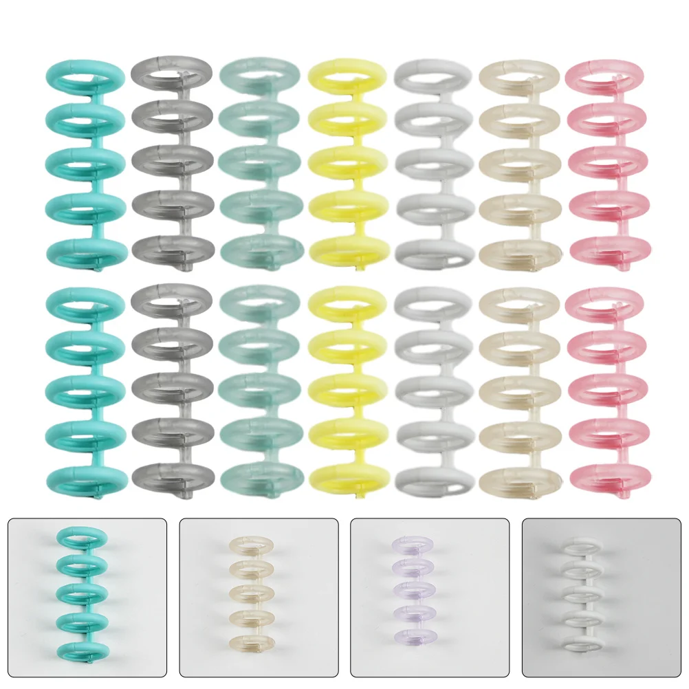 

30pcs Portable Binding Rings 5-Hole Plastic Loose Leaf Binder Rings For Notebook Scrapbook Diy Book Binding Coils Binder