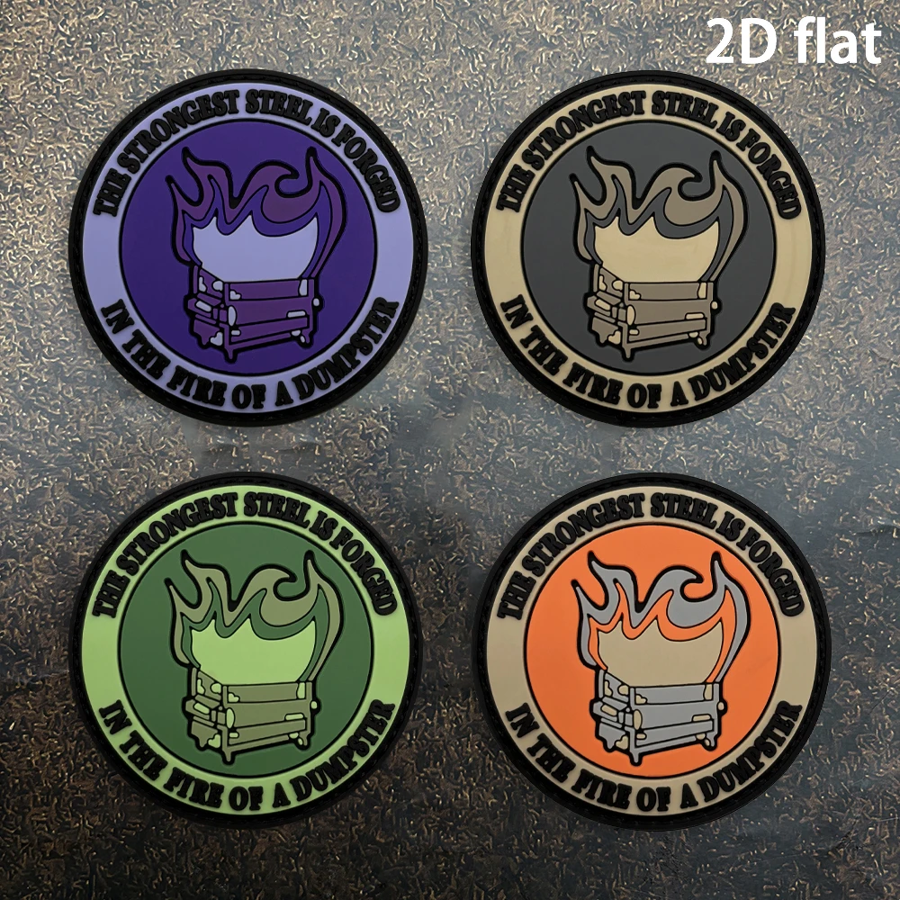 Flame-Patterned Trash Can with Fun English Slogans Around the Outer Ring, Made of 2D Flat Pvc Material, Comes with a Fleece-Backed Sticker, Available in Four Colors, 1 Piece, Not Easy to Fade or Age, Fun and Versatile Commuter Backpack, Personalized Storage Bag, Trendy Backpack Surface Decoration Accessories