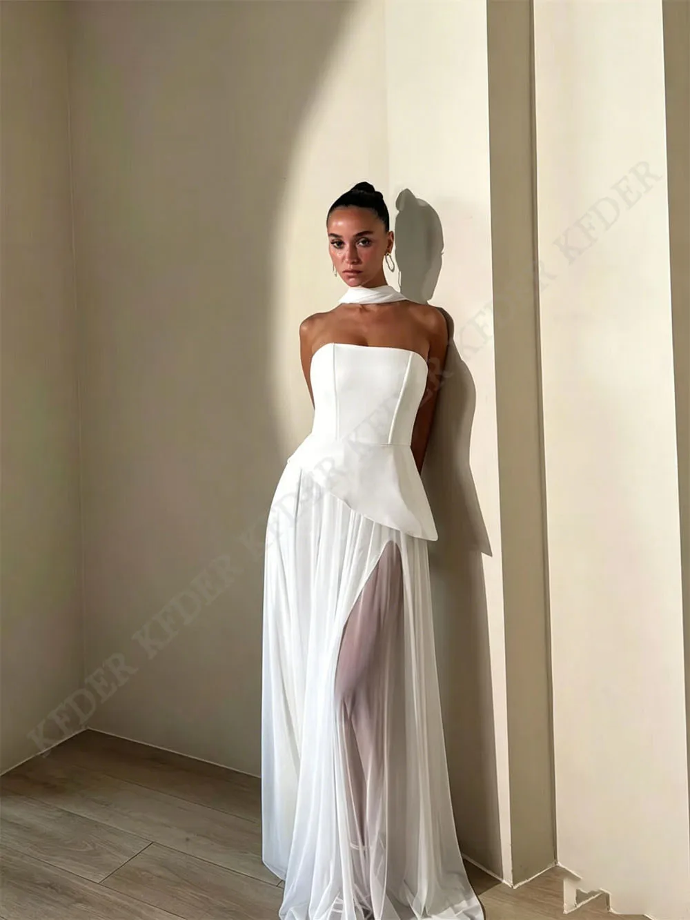 Luxurious Sky Blue Women's Evening Dresses for Special Occasions A Line Dress Elegant Luxury Designer Evening Clothes Shawl view 2