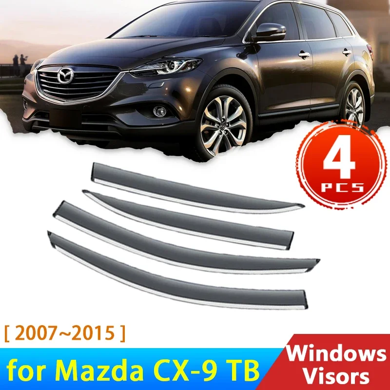 マツダCX-9,cx9,cxテラバイト,2007-2015,2012用の車の窓,アクセサリーのデフレクター,雨からの保護