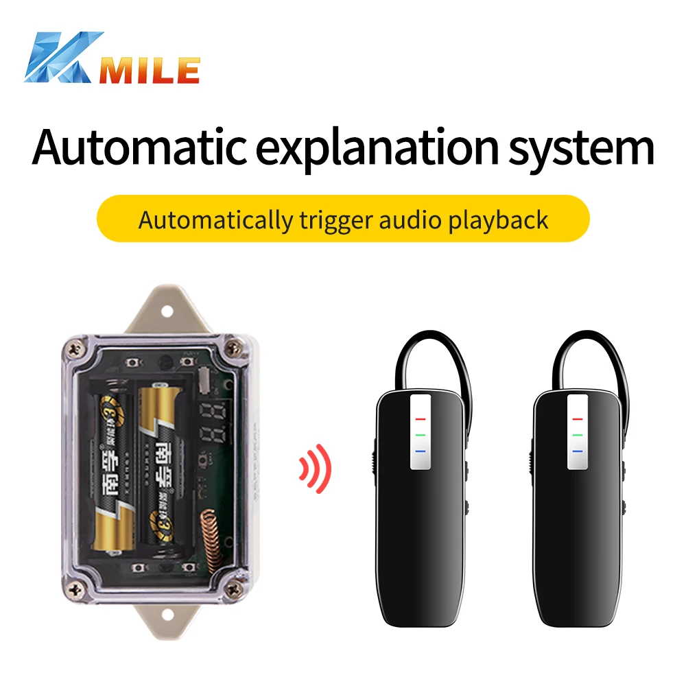 

KAIMILE Wireless Whisper Tour Guide System Positioning Trigger Sensing Audio Receiver Transmitter KML-558