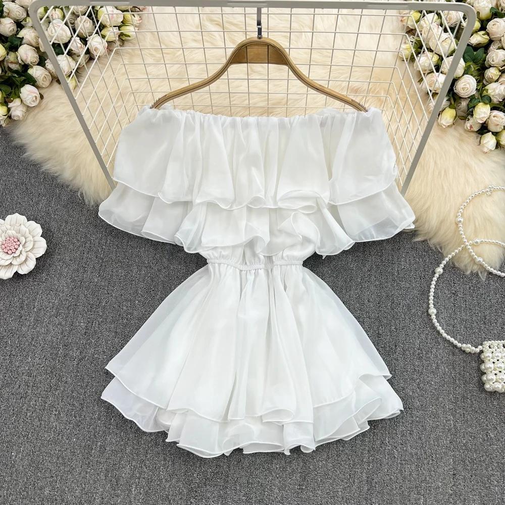 Oulder – haut en mousseline de soie pour femmes, nouveau coréen, doux et épicé, garniture en dentelle Ultra féerique, taille cintrée, longueur ort, été