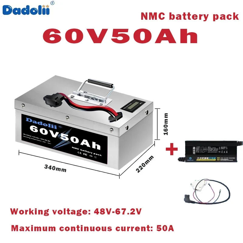 حزمة بطارية جديدة ذات سعة كبيرة 48V60V72V مناسبة لمركبتين الكهربائية ذات عجلتين وثلاث عجلات #5