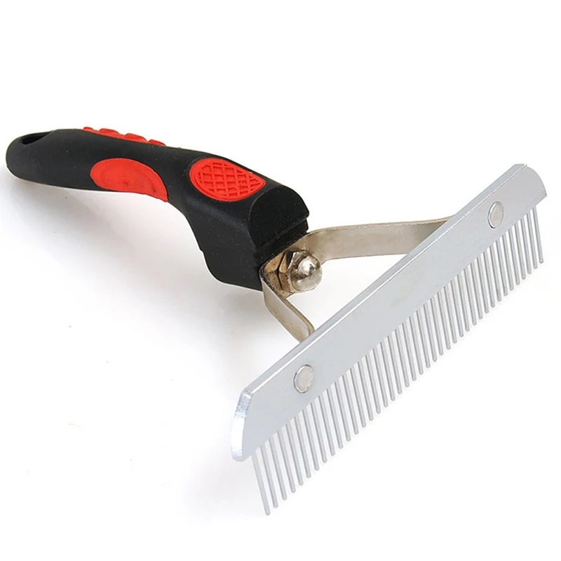 Große Hund Pflege Pinsel Lange Haar Rake Haustier Pinsel mit Nicht-Slip Griff Stahl Kamm für Golden Retriever, husky, Deutsch Shepherd – Detail 3