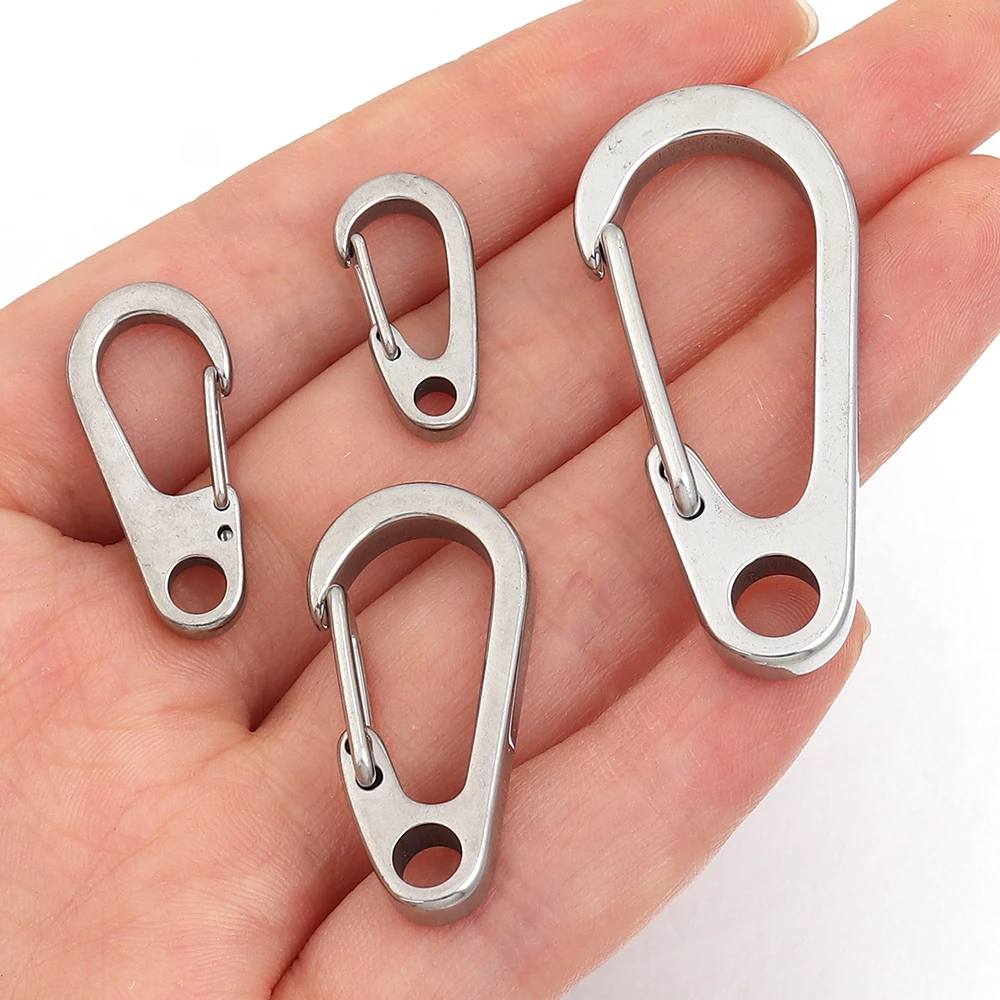 Outdoor Camping Bag - 2-5 Stück Edelstahl Mini-Karabinerhaken Federclip Schlüsselanhänger