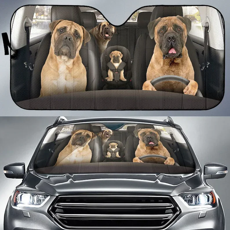 Mastiff Auto Sun Shade 101 Auto Cover Protector Window, Personalized Sunshade, Custom Animal Pattern Sunshade,STYLE FOR CAR