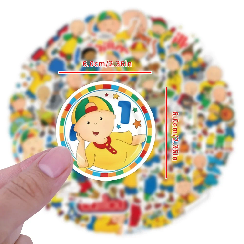 55PCS Funny Caillou Animation Stickers Cartoon Graffiti Decals Kids Gift DIY Laptop Phone Guitar Water Cup Children's Toys Gifts