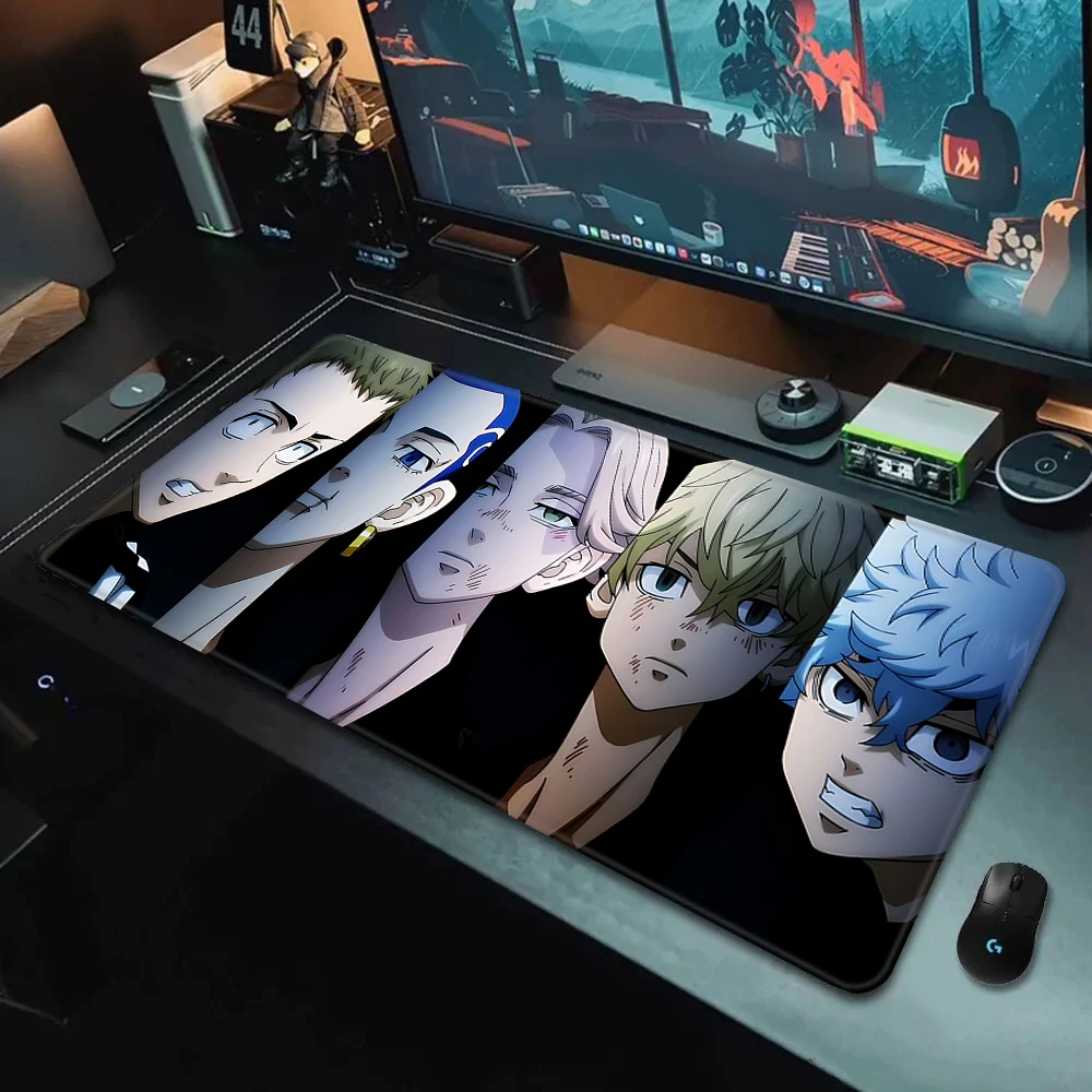 لطيف أنيمي طوكيو المنتقمون ماوس HD الطباعة ألعاب الكمبيوتر قفل حافة عدم الانزلاق ماوس الوسادة XXL90x40 سنتيمتر لوحة المفاتيح الكمبيوتر وسادة مكتب