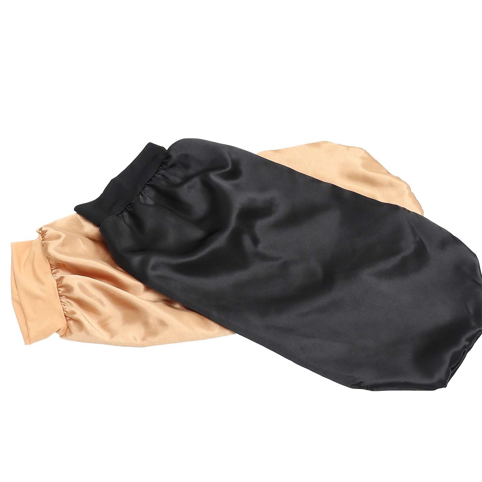 

2Pcs Satin Black Sleeping Hats Long Barrel Reusable Travelling Hair Beauty Hat Women Bath Cap Durable Lightweight