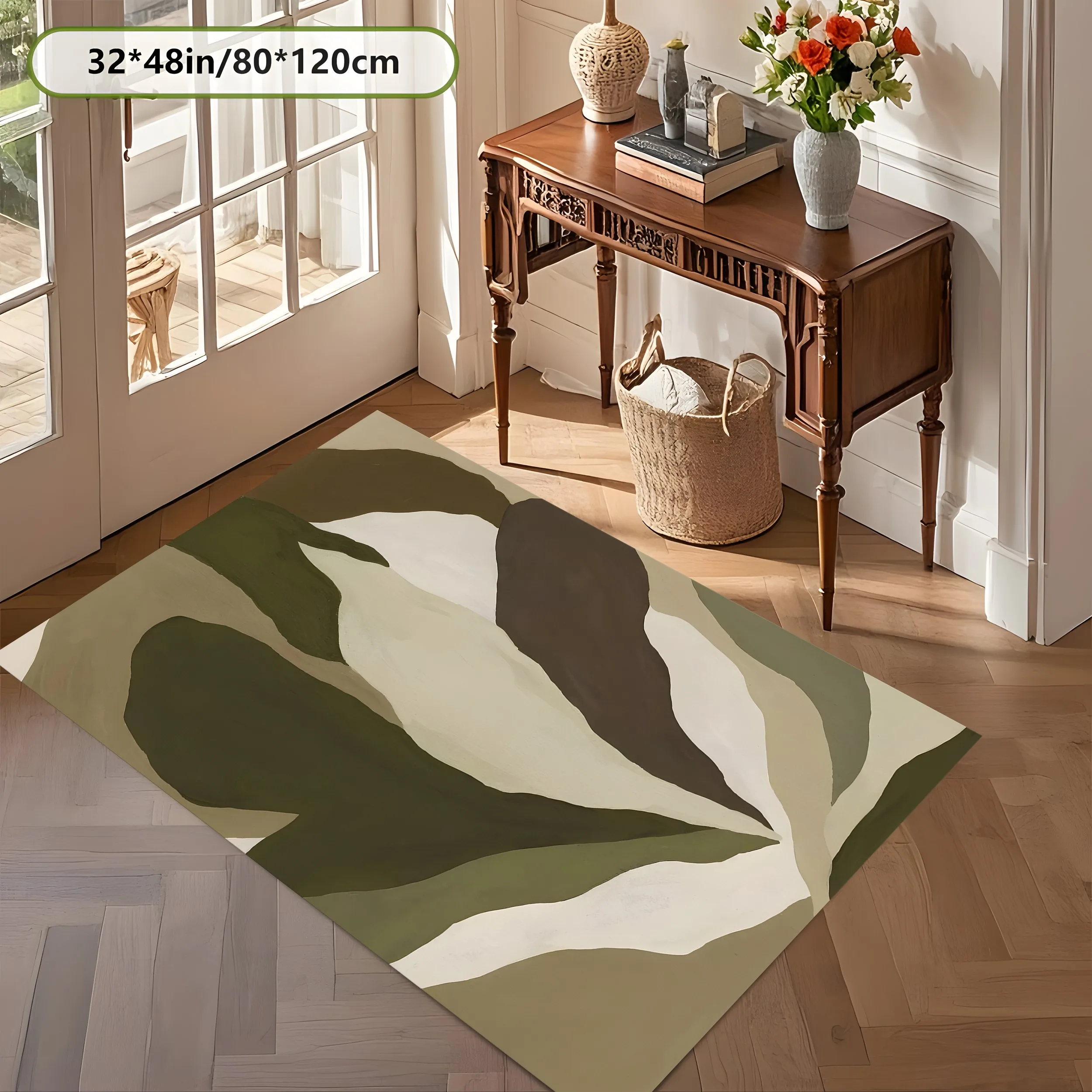 2D Large Carpet Earth Tone Irregular Abstract Color Block Wabi Sabi for Living Room Bedroom