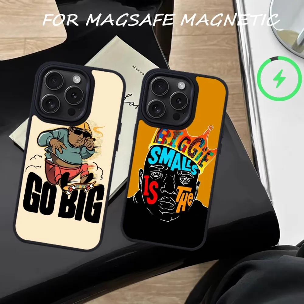 

B-Biggie Smalls Rap Phone Case For iPhone 15 14 13 12 11 Pro Max Plus Magnetic for Macsafe Cases Cover