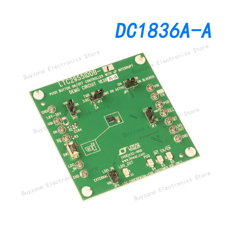 DC1836A-A 전원 관리 IC 개발 도구, LTC2955IDDB-1 데모 보드-PB On/Off Con