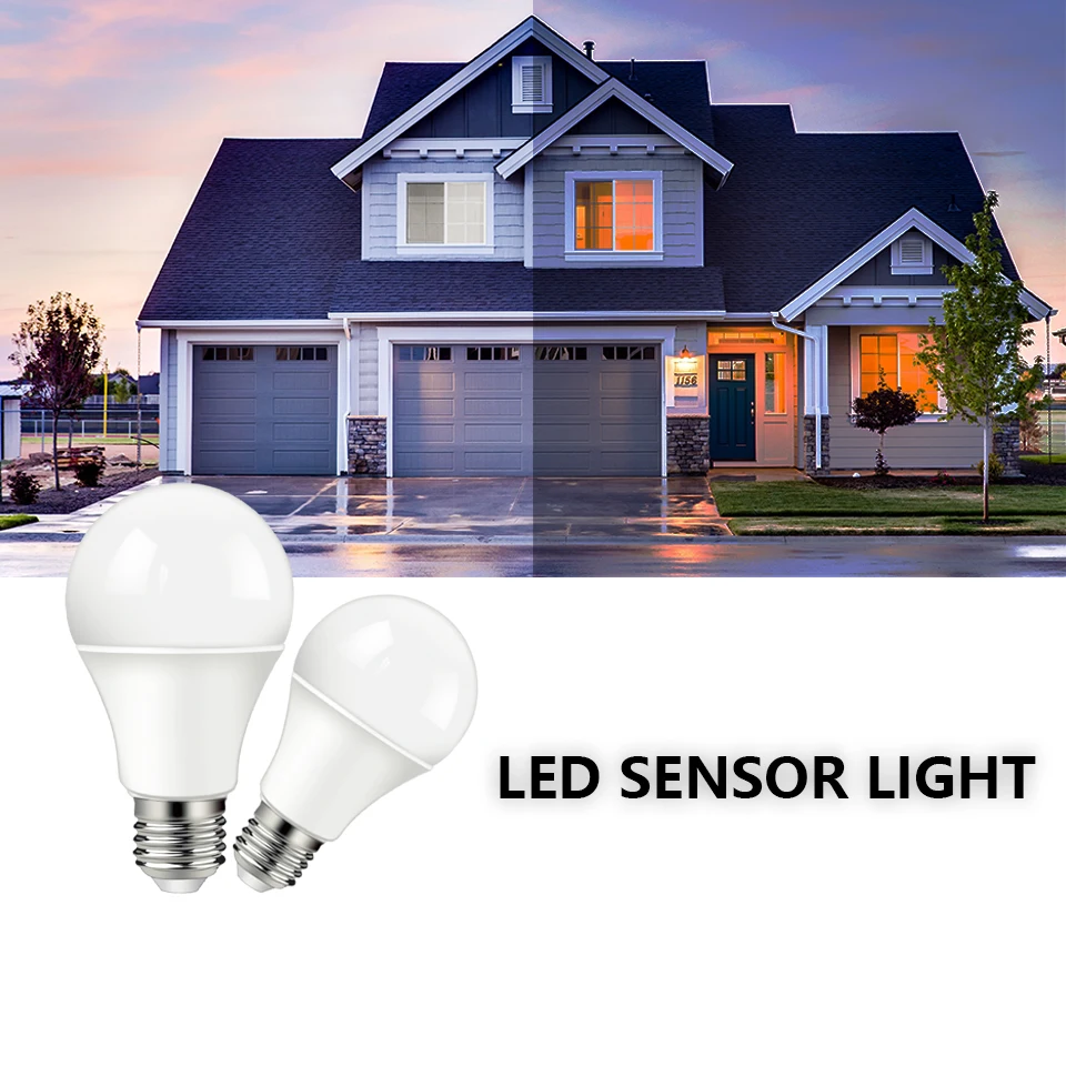 LED Dusk To Dawn Bulb 10W E27 B22 ​Sensor Outdoor Light AC 220V  Day Night Light Auto ON/OFF LED Smart Lamp