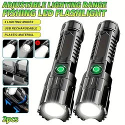 High-power Led Flashlight USB Rechargeable Torch Zoomable Light with Built-in Battery Camping Hiking Lantern Emergency Lamp