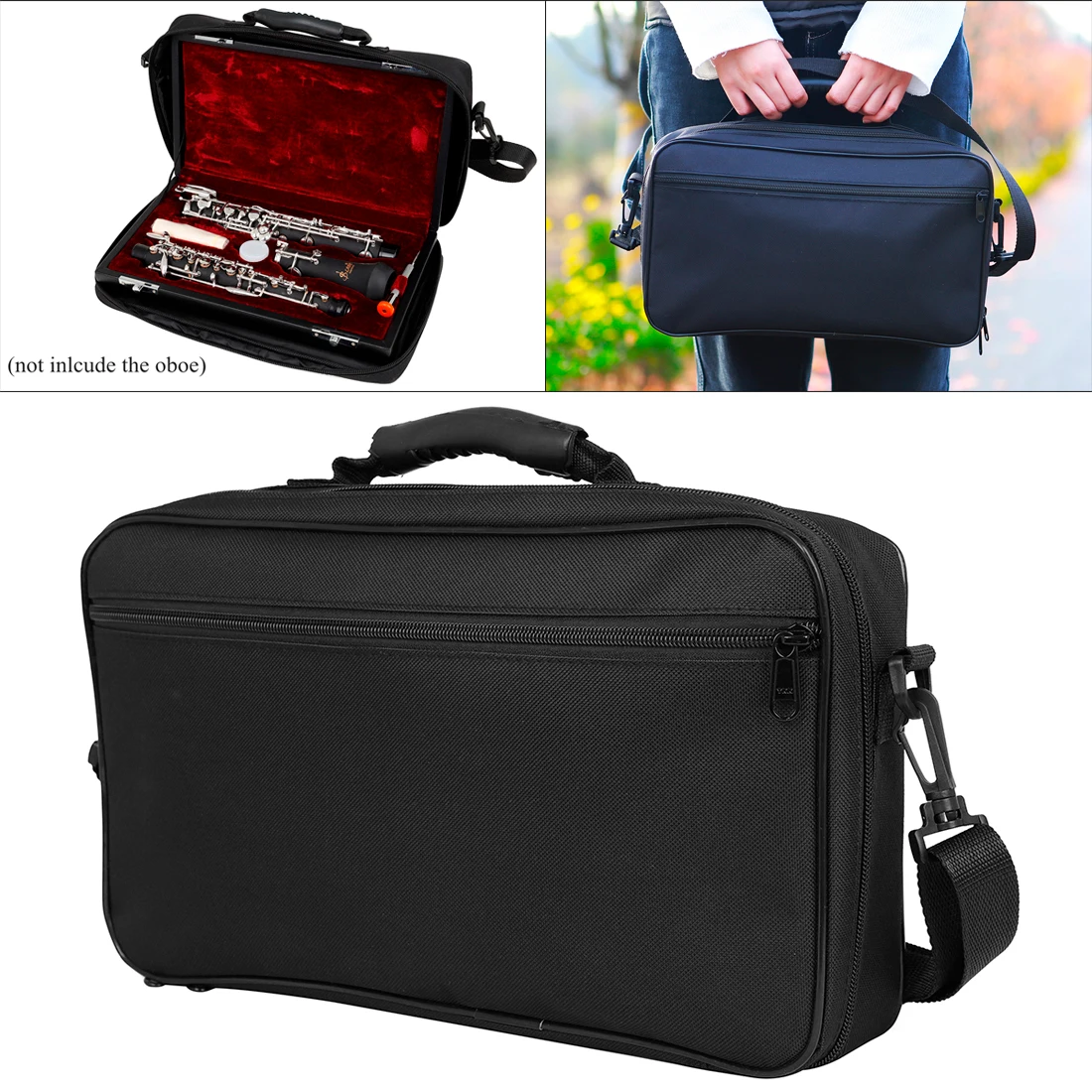 

Clarinet Storage Bag Carrying Case Gig Bag Thick Padded Waterproof Oxford Cloth Hard Strap Portable Oboe Trumpet Shoulder Bag