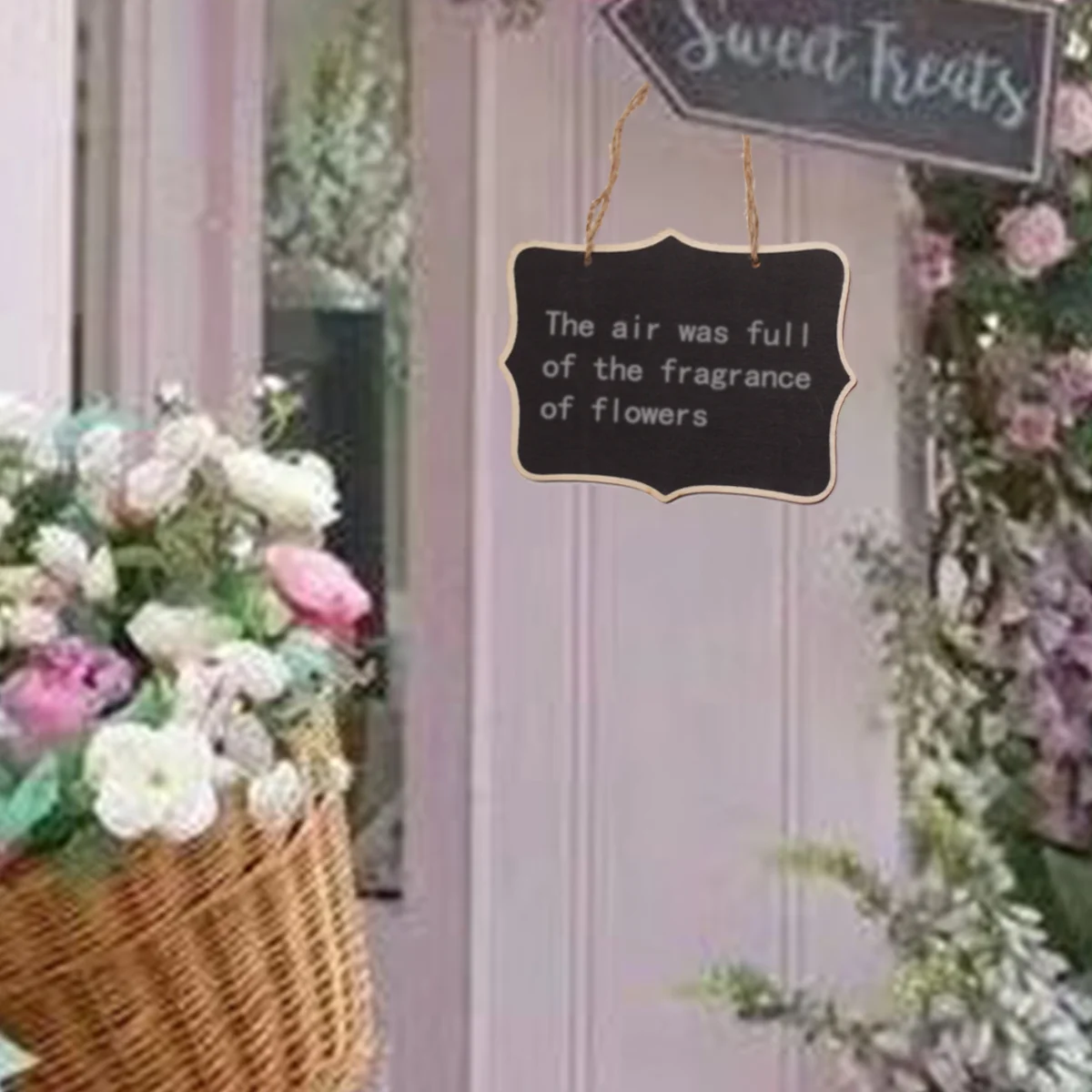 4 PCS Small Hanging Blackboard Mini Chalkboards Wedding Sign Tags Signs Message Household