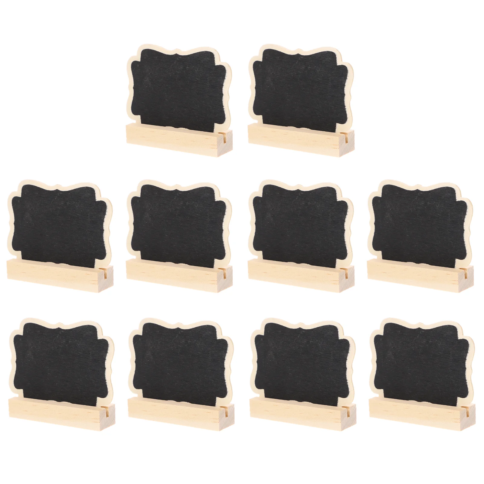 

10 Pcs Mini Chalkboard Wooden Blackboard Wedding Decor Desktop Bamboo Oval Dining Room Table