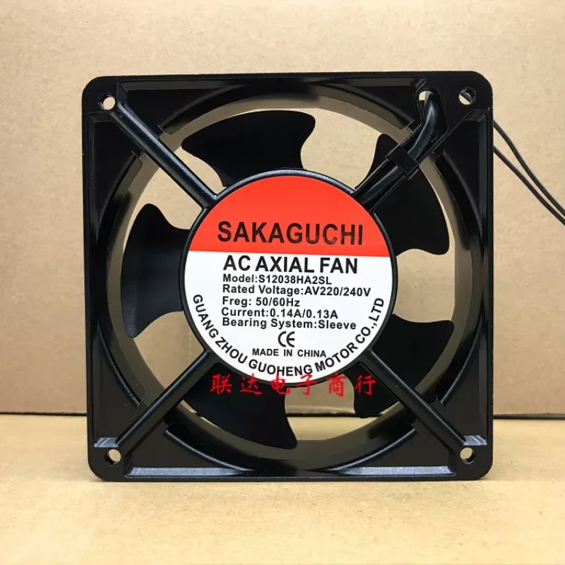 

Вентилятор охлаждения для сервера SAKAGUCHI S12038HA2SL, 220В, 0.14А, 120x120x38мм, 2-проводной
