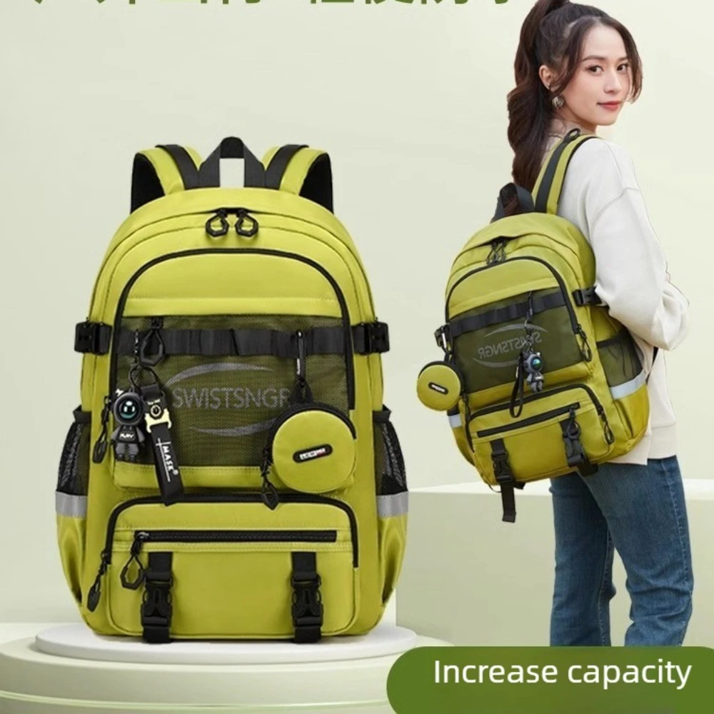 Swiss Style Women’s Backpack Lightweight Anti-Back Pain School Bag Large Capacity Waterproof Travel Bag Campus Student Bag