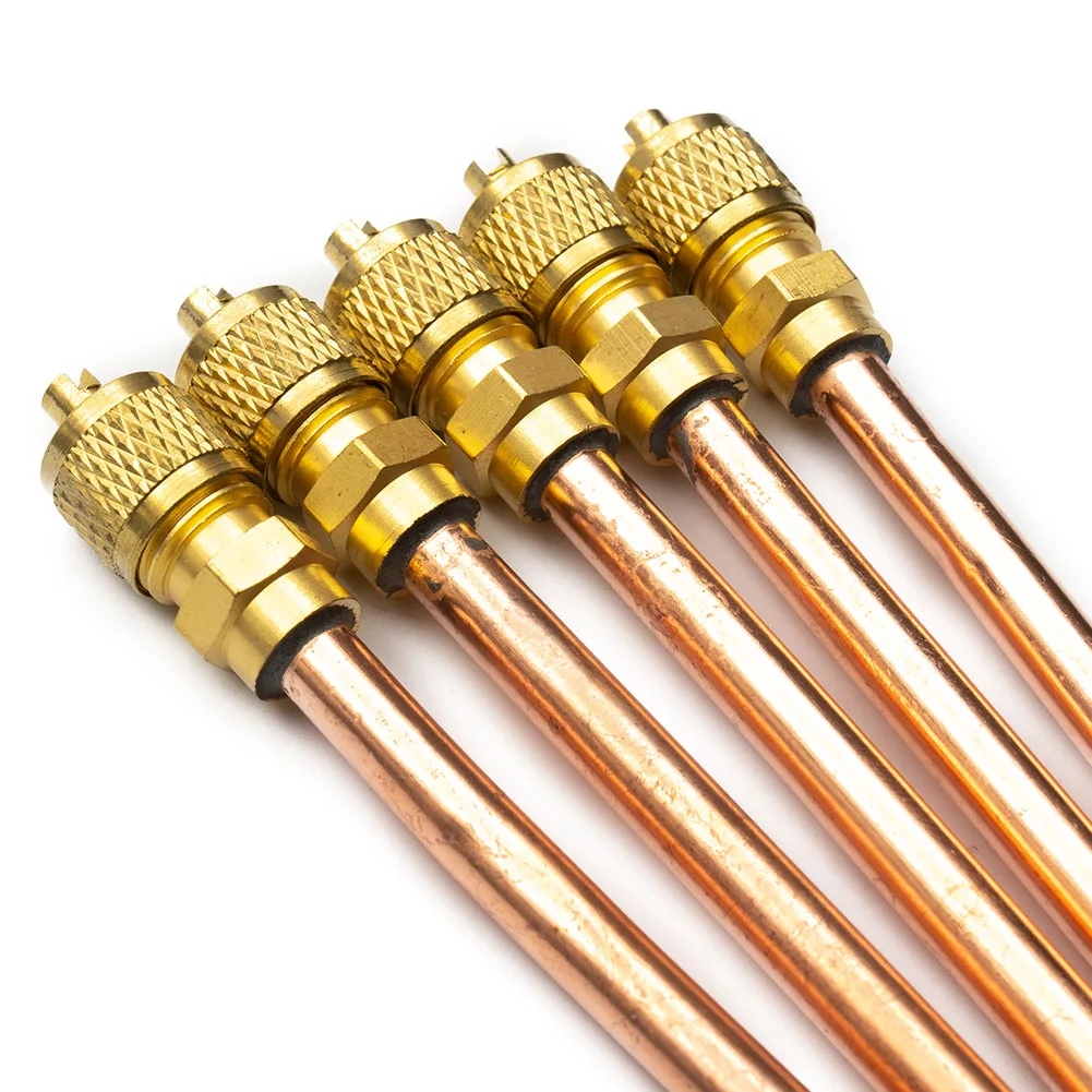 5Pcs/Set Air Conditioner Maintenance Valves 125mm Length 3.4 Mpa Valve Copper Tube Filling Accessories