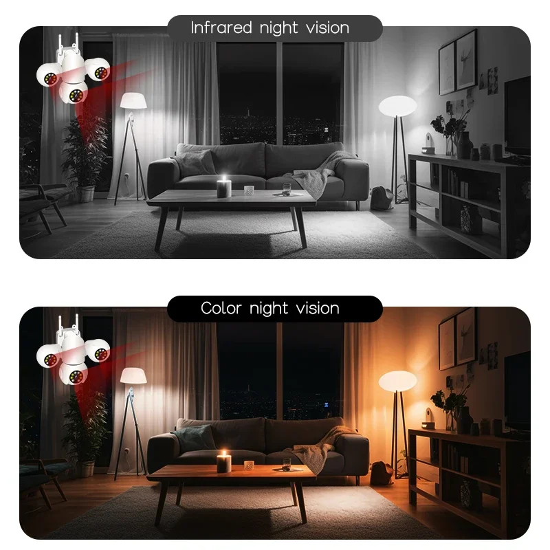 YOOSEE 15MP 8K WIFI IP-камера с тремя объективами HD Cam Крытый умный дом Двустороннее аудио Отслеживание людей Onvif PTZ Камера безопасности CCTV