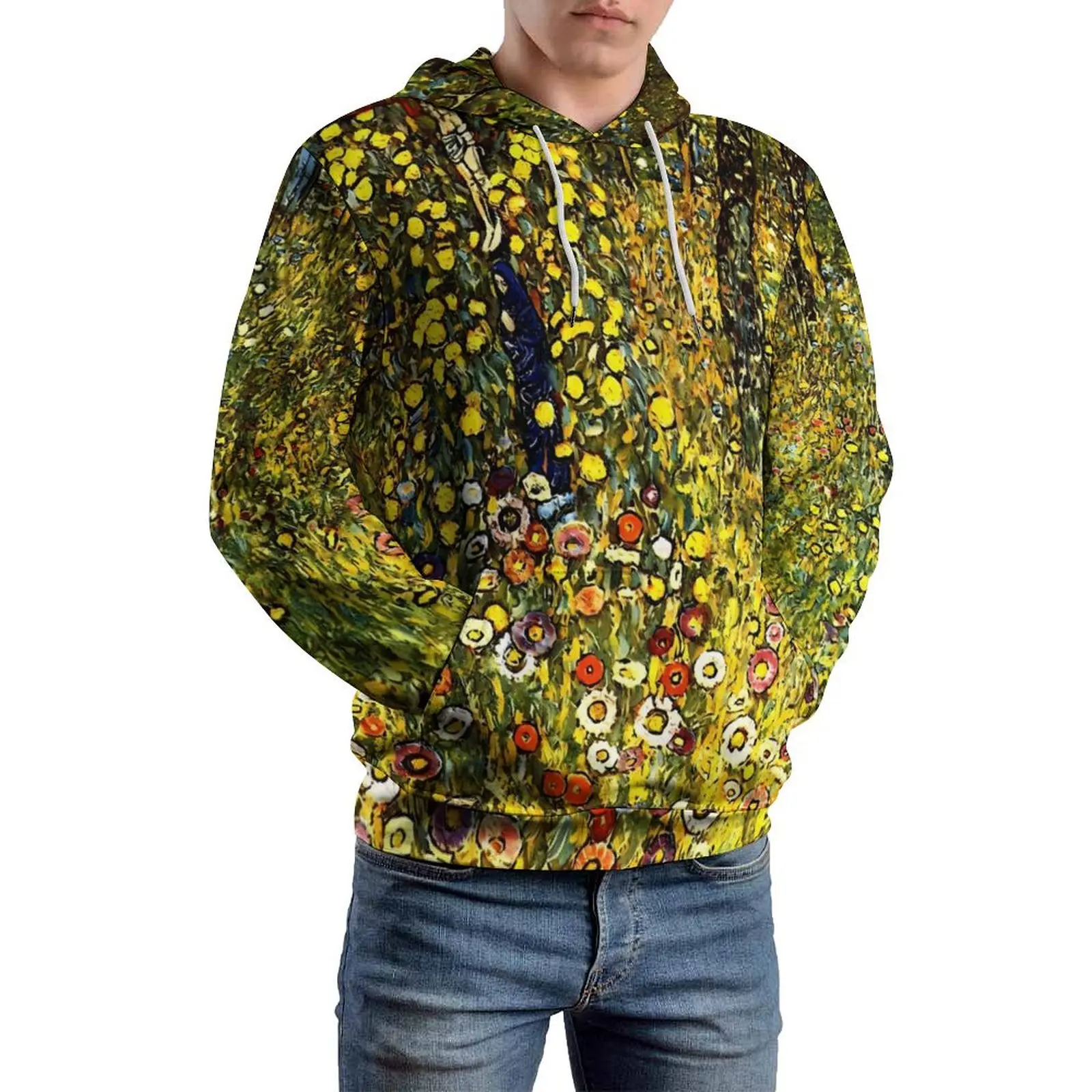 Gustav Klimt Art Casual Hoodies Farm Garden Korean Fashion Hoodie Man Long-Sleeve Trendy Pattern Tops Gift Idea