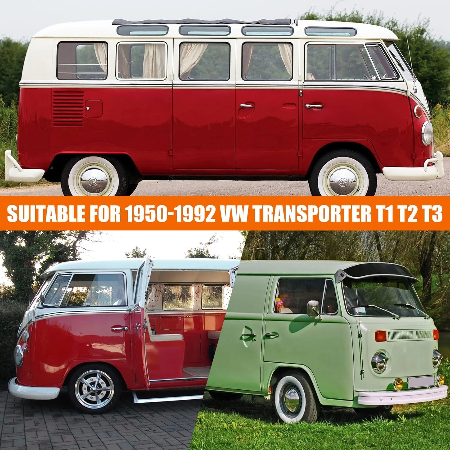 1 مجموعة سيارة مقاوم للماء الغطاء الواقي جميع الأحوال الجوية متوافق غطاء متين لشركة فولكس فاجن BUS T1 T2 T3 1950-1992 RV اكسسوارات الحافلة