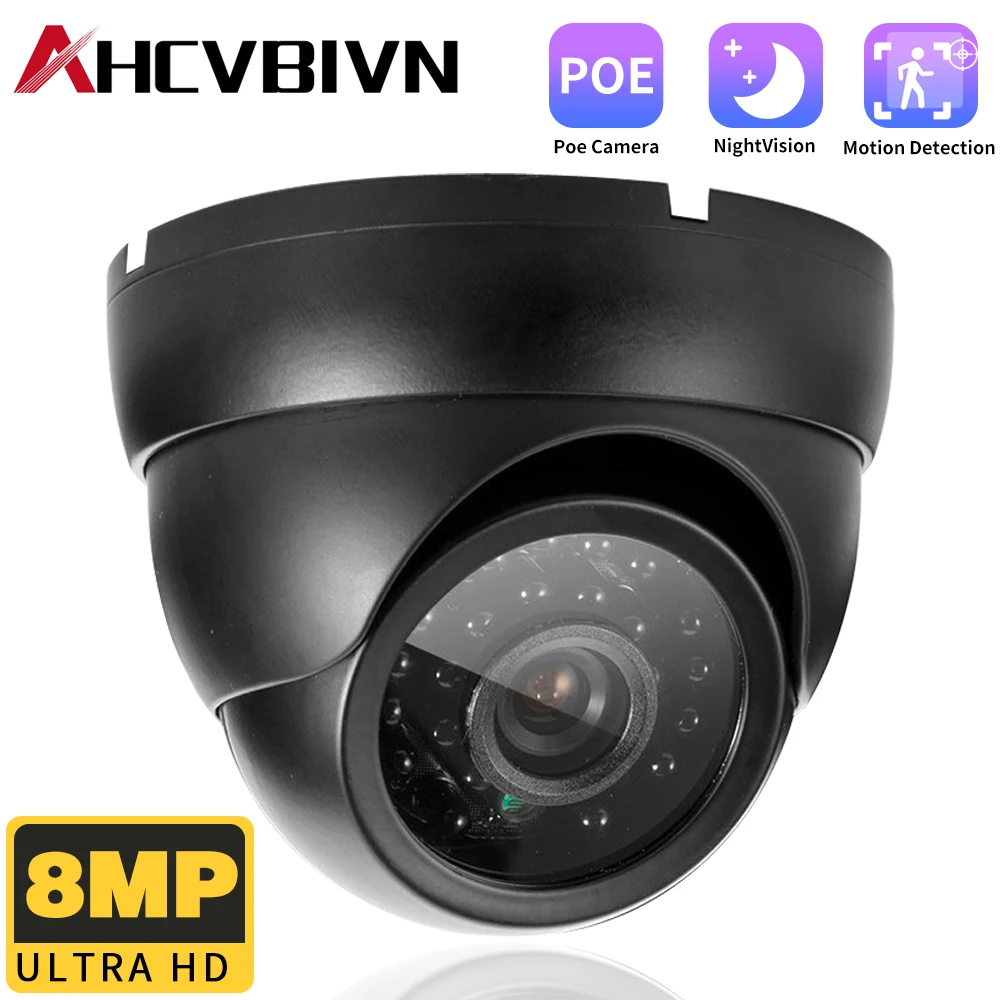 

8MP POE Security Camera Outdoor Waterproof Street AI Sports/pet Detection Indoor CCTV Video Surveillance Security IP Dome Camera
