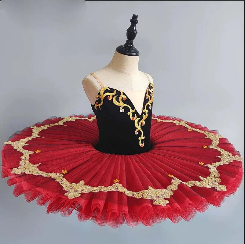 الأحمر المهنية الباليه توتو فطيرة طبق توتو راقصة الباليه حزب اللباس الكبار النساء أزياء رقص الباليه