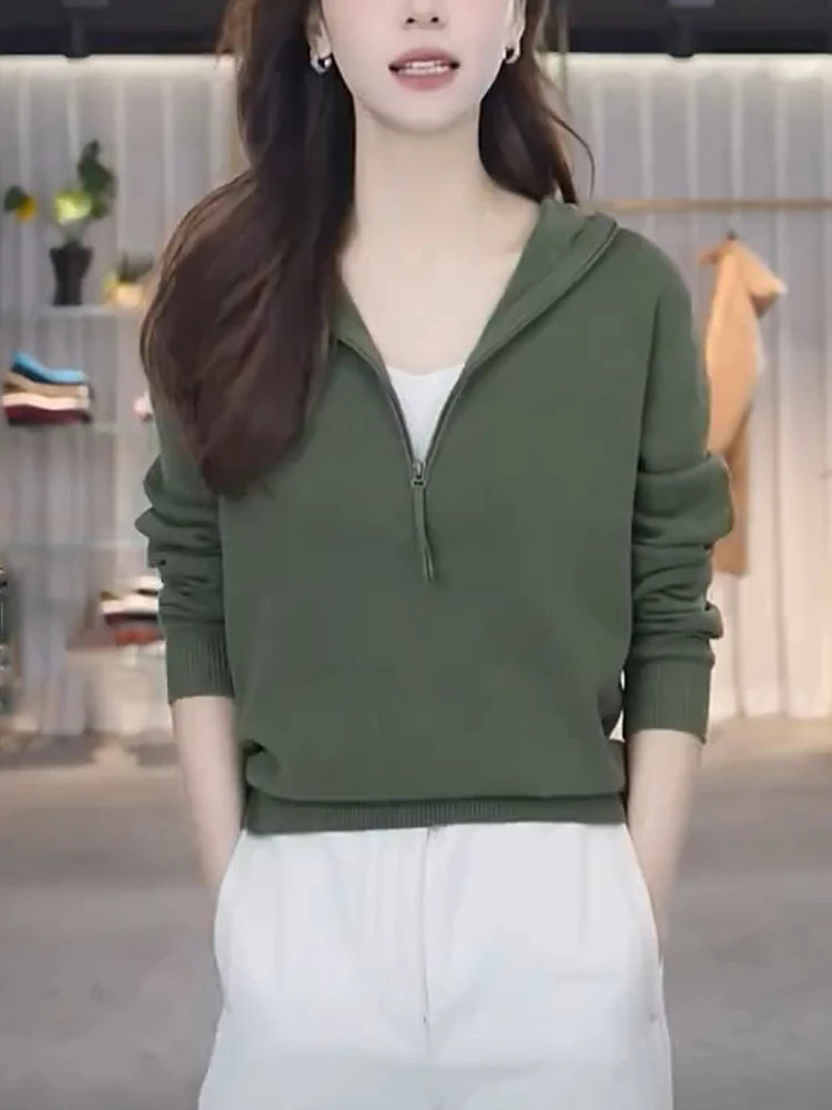 

Трикотаж для похудения, весна-лето, свободный, модный, белый, улучшающий корейский, длинный све, Camere f, с открытым воротником, обычный...