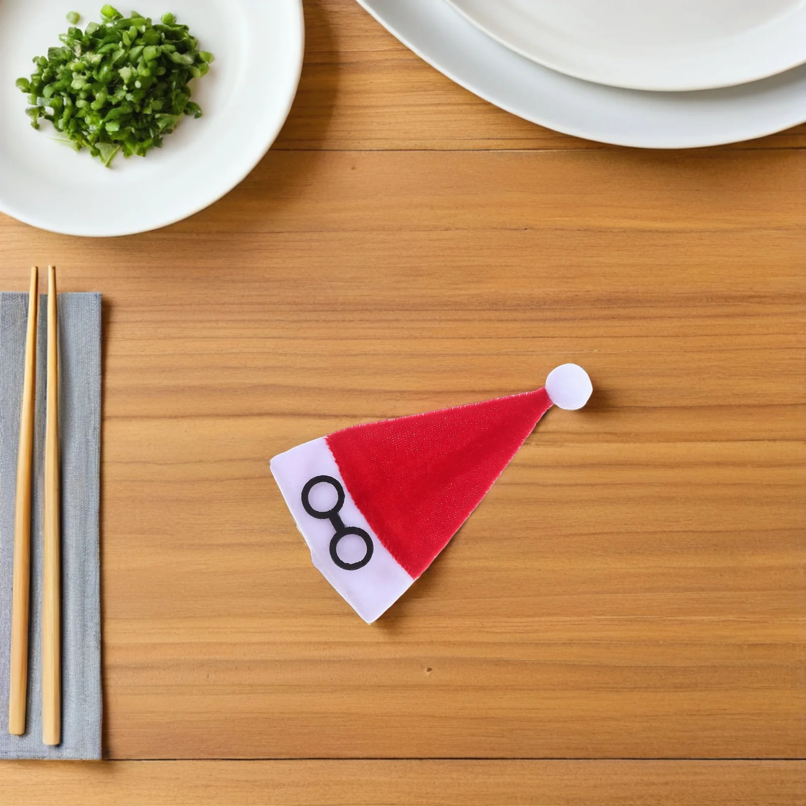 10 قطعة قبعة عيد الميلاد المصغرة الأحمر الفانيلا النسيج الصغيرة سانتا كلوز القبعات لأواني أصحاب كأس يغطي DIY بها بنفسك دمية اكسسوارات #5