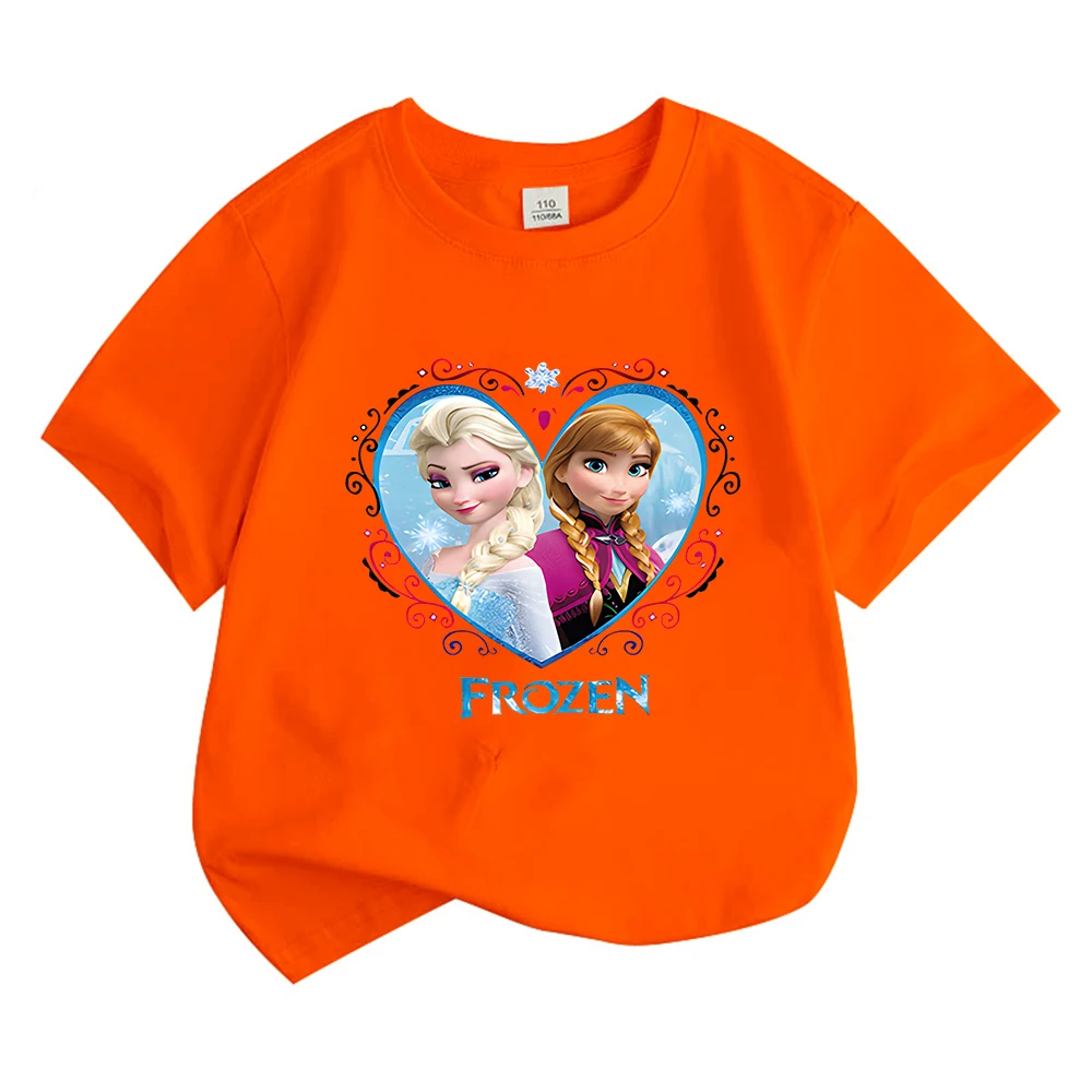 Zomer Baby Meisjes T-shirt Kleding Cartoon Prinses Frozen Anna Elsa Print Kids Kinderen Tops Boutique Tees Korte Mouw T-shirts