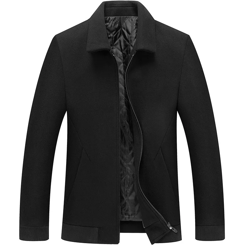 

Jacket 2023 Autumn/Winter Middle aged Men's Versatile Coat with Black Lapel for Business and Leisure