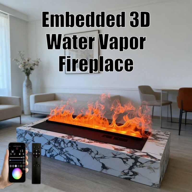 Modern Simulated Flame Ultrasonic Atomizing Fake Fireplace,Energy Saving No Heat Flame Embedded 3D Water Vapor Fireplace Камин