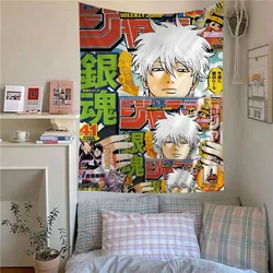 Japanese Anime Gintama Printed Large Wall Tapestry Indian Buddha Wall Decoration Witchcraft Bohemian Hippie Decor Blanket