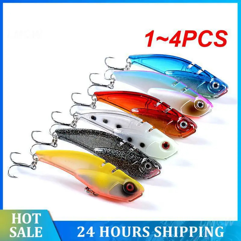 

1~4PCS Plastic Hard Bait Higher Fish Rate 6 Color Lure Bait Outdoor Entertainment Vib Lure Strong Penetration Abs Sinking Bait