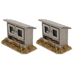 2 Pcs House Chicken Coop Outdoor Decor Mini Henhouse Simulation Adorn Bamboo Miniature Scene Model